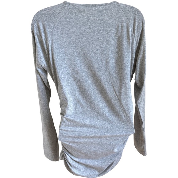 Quiet‎ Luxury Romantic Academia Ruched Wrap Long Sleeve Top Gray Sundance Small - Picture 4 of 5